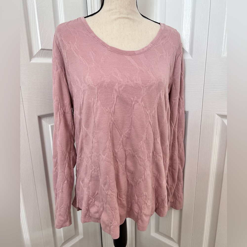 Simply Vera Medium Long Sleeve Dusty Pink Textured Tunic